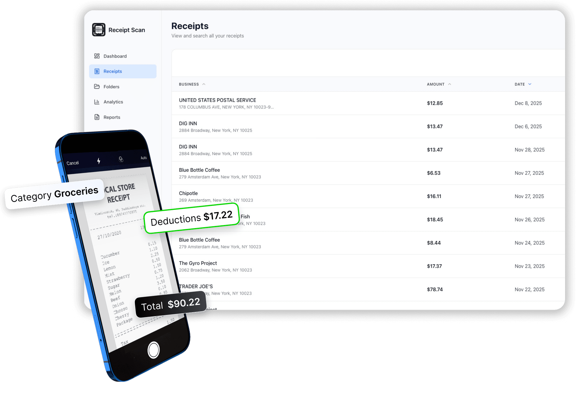 Receipt Scanner app preview